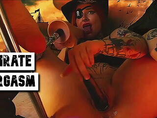 PIRATE GIRL GETS WILD ORGASMS FROM VIBRATORS IN ALL ORIFICES