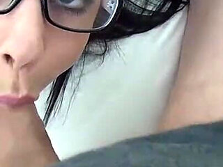Brooklyn Daniels Cute Girl with Glasses POV Blowjob and Gets Huge Facial