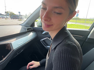 Very Pussy Blonde Sucks Cock in Mall Parking Lot to Get a Designer Bag