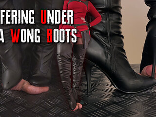 Suffering Under Ada Wong Boots - Cock Balls Crush Trample, Shoejob, Bootjob, CBT, Ballbusting, Trampling