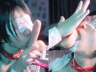 Asian Femboy Sloppy Deepthroat and Cumshot