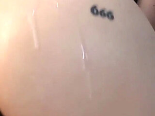 Hot Goth Girl Fucking a BBC Dildo and Filled with Cum