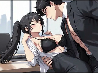 Big tits secretary gets bent over the desk by her boss for fucking private meeting