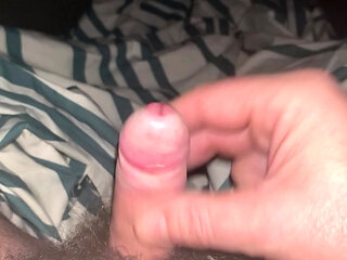 Another handjob while watching french porn with cumshot at the end