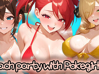Enjoy the beach rewarding ceremony with Pokegirls (Sex JOI)