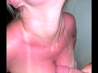 Step son went to the beach and stayed in the sun too long, he got home and asked his stepmom to put some cream on him for the sunburn and she did what she knew best, she sucks his cock, then fucks her