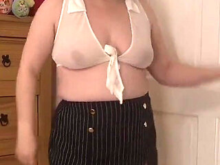 Secretary in Miniskirt Striptease