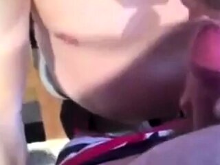 Big-cock amateur gets a blowjob from his buddy and cums hard