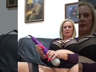 Mature blonde solo masturbation