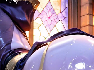 Dark Elf Priestess Worships in the Forbidden Temple - Blindfolded Fantasy, Big Ass, Big Tits, Blowjob, Doggystyle