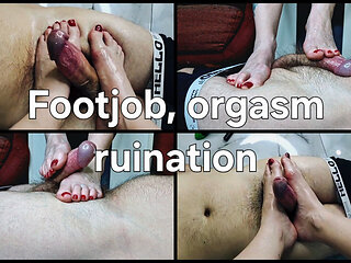 Footjob and Orgasm Ruination.