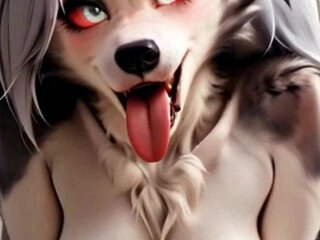 Wolfgirl gets it good - Furry Anthro - Ai generated! not slop