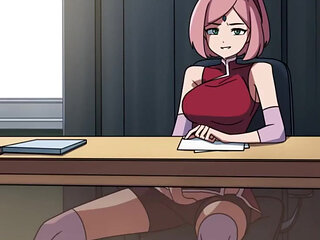 Kunoichi Trainer - Ninja Naruto Trainer - Part 80 - Sakura Masturbating Under Table by Loveskysanx