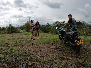 Outdoor Sex On Halloween With Two Latinas