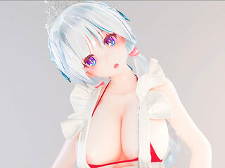 Radiant Rainbow a Erotic White Silk Maid Super Large Huge Breasts Succubus Pattern