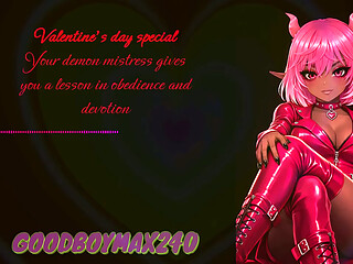 [F4M] Valentine'_s day special - Your demon mistress gives you a lesson in obedience and devotion, loving affection, praise, affirmations gentle femdom