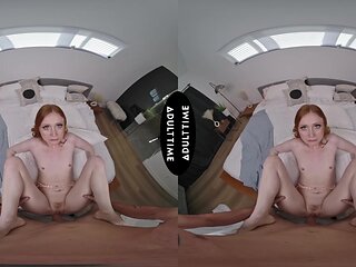 Redhead Scarlet Skies gets fucked in vr on the bed