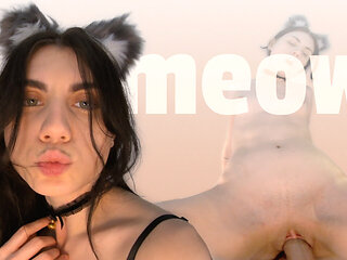 Cat Cosplay 18yo Teen Fucks Huge Dick Dildo