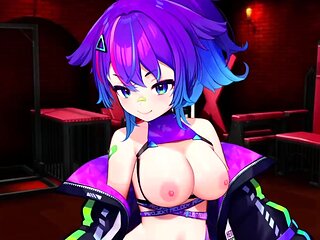 Hentai redhead gives blowjob and having sex