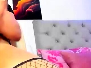 Big Tits Tranny Strokes her Big Cock