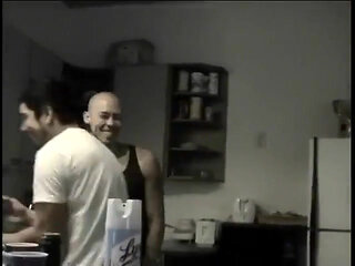 Bisexual threesome performers in a behind the scenes