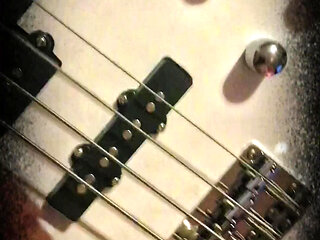 Big nice cock playing bass guitar