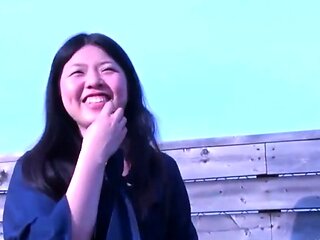 Cheating Asian Woman Sucks Dick on Balcony