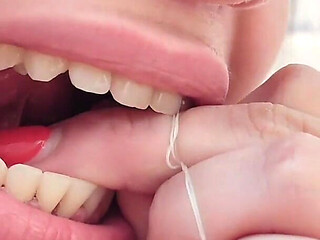 4K Dental Hygienist Routine Mouth Fetish Closeups Naked