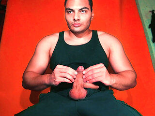 GuitarJob - Rubbing a Yamaha C-80 Guitar Axe in Spanish Style Chinese Over Big Penis of Sexy - Color Carrot Orange