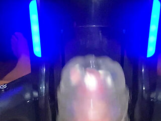 Crazy big cumshot with milking machine