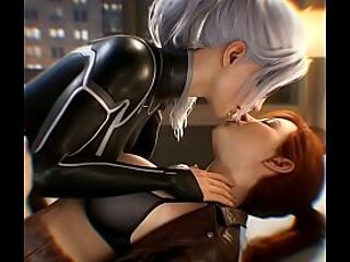 Black Cat x Mary Jane Watson Lesbian action (SpiderMan PS4)(AI generated)