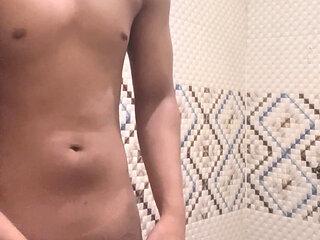 Jacking off in bathroom