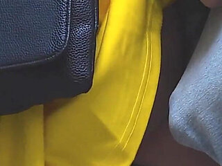 Risky Handjob Inside Public Transport! Dirty Stranger Ejaculate Using Girl's Hand