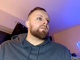 Straight buddy serves you his spunk from a shot glass - POV edging with cum-eating tips