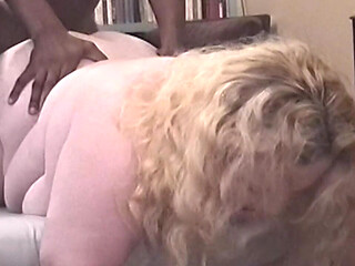 Busty Blonde MILF Sucks Cock and Gets Pounded Doggy Style