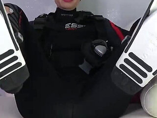 Fetish Clip Featuring a Wetsuit, Vest, Scuba Tank, and Toy