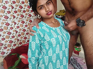 Desi Salwar Wife Blowjob and Handjob - Cum on Clothes & Finger Tease