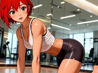 The beautiful Akari loves the gym, ice cream and hard sex with her partner - Porno en Espa&ntilde;ol