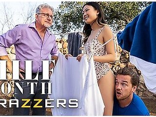 Can Lulu Chu Drain Her Neighbors Huge Cock In Time Before Her Old Husband Finds Them?