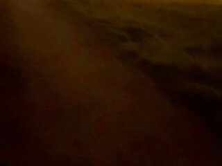 Strip naked and barefoot on a lane by a road , beat my hard meat as cars passed