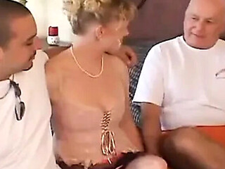 My Wife Blowjob Threesome - Blonde Mature Screwed Doggy Style & Missionary