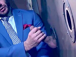 Classy Hunk Sucks A Gloryhole Cock Before Being Hammered