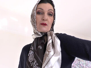 Satin Headscarf Fashion Show and Cumming on a Scarf, JOI, Lady Victoria Valente