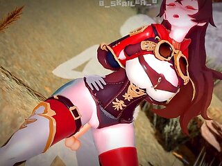 Amber, genshin impact, cartoon