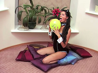 Teasing Cofi Milan In Sexy Kitty Outfit Performing Hot Role Playing Stuff!