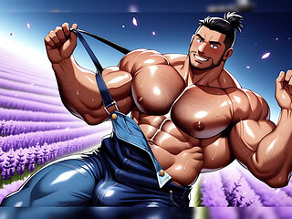 Hot Hunks Teasing Outdoors Made with Ai