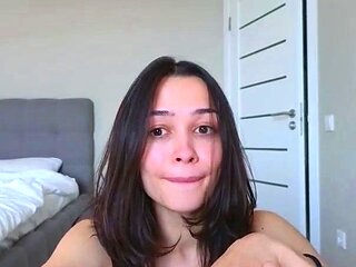 Small titted brunette amateur anal nailed at home