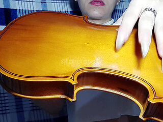 Long Natural Nails and Violin