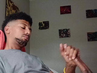 Stroking My Long Big Dick WithOut Cummimg