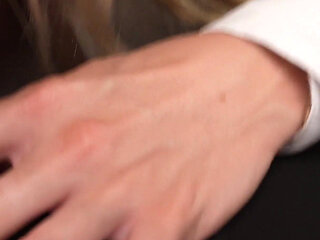 Bimbo Secretary with Huge Tits Get's Fucked Wearing Mini Skirt and Heels